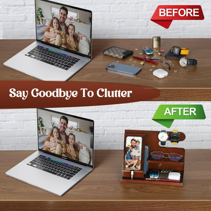 Dad Gifts for Fathers Day, Fathers Day Dad Gifts from Daughter Son, Fathers Day Husband Gifts from Wife, Christmas Birthday Gifts for Dad, Stocking Stuffers for Men Him Dad, Wood Phone Docking Station