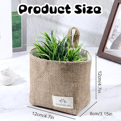 Small Cotton and Linen Hanging Storage Basket