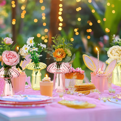 Acellegic 13 Pcs Fairy Party Decoration Woodland Fairy Table Centerpiece with Mushroom Vase Artificial Green Moss for Forest Party Decor Flower First Birthday Wedding Forest Baby Shower