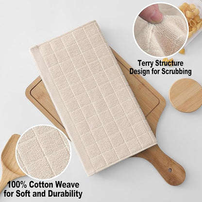 Homaxy 100% Cotton Terry Kitchen Dish Cloths, Ultra Soft and Absorbent Dish
