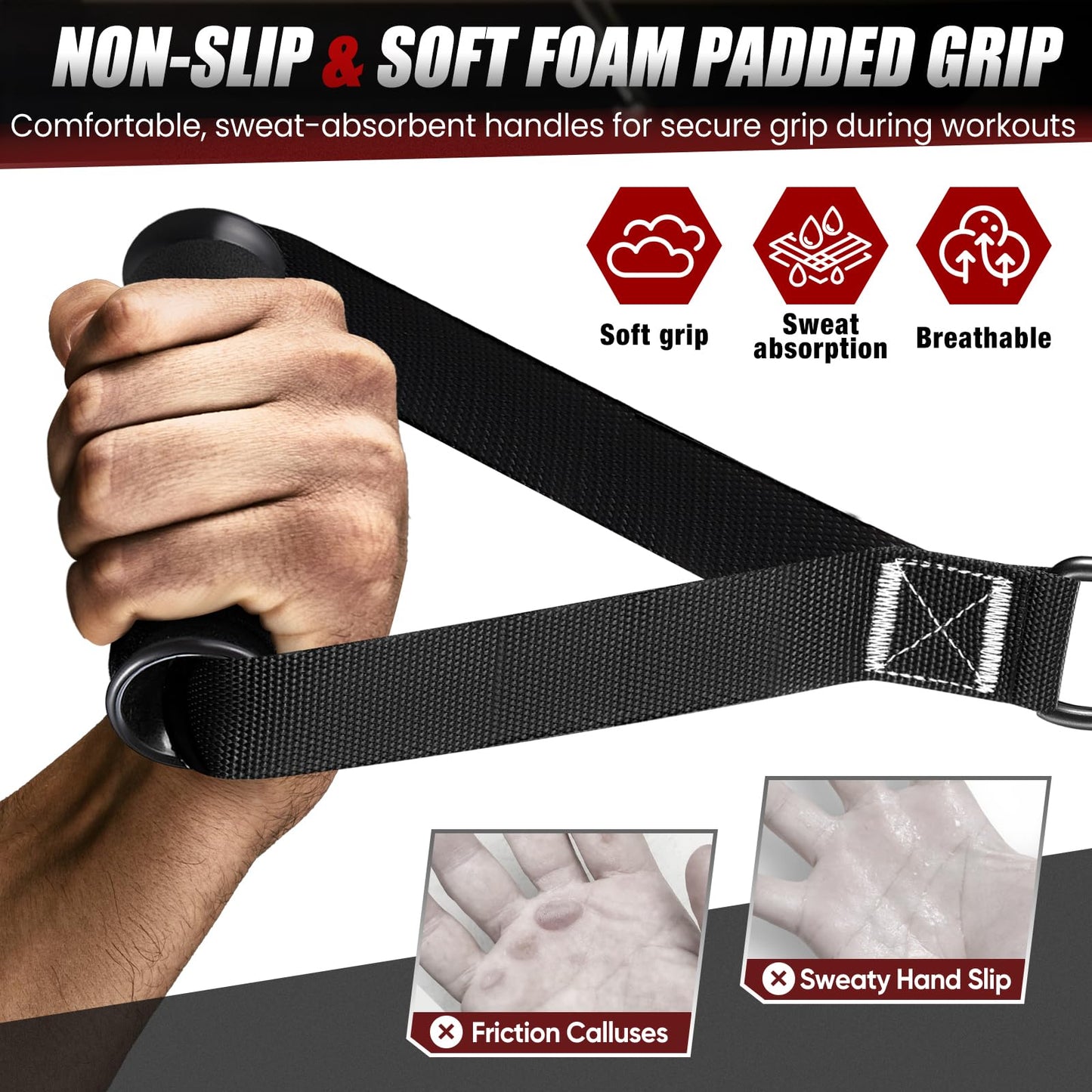 HPYGN Resistance Bands, Exercise Bands for Working Out, Workout Bands Men, Fitness Band with Handle, Door Anchor, Home Gym Equipment for Musle Training, Physical Therapy, Strength Training, Shape Body