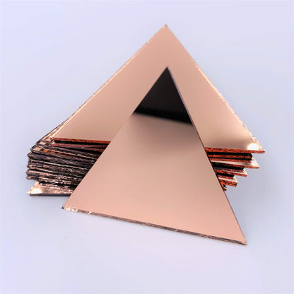 2 inch (50.8 mm) Triangle Mirror Mosaic Tile Craft Mirrors 50pcs (Rose Gold)