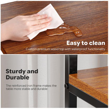 Ekisemio 3-Tier Side Table, End Table Nightstand for for Living Room & Small Spaces, Rustic Brown