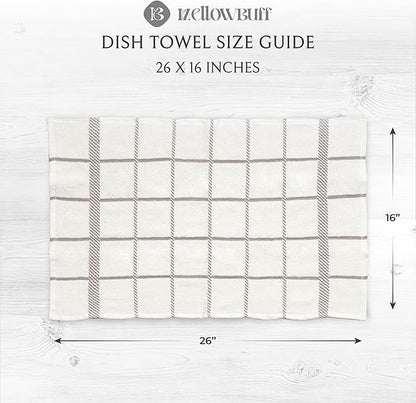 100% Cotton Terry Dish Towels, 4 Pack 16 x26 Inches, Super Soft and Absorbent