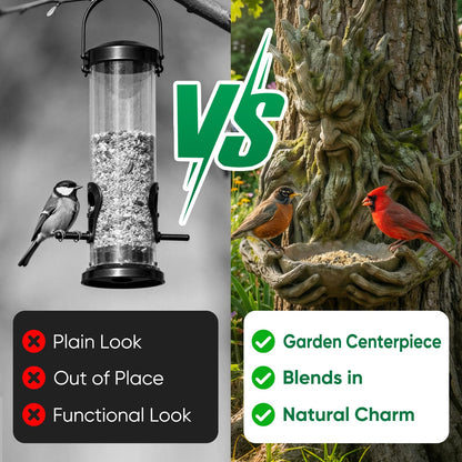 The Quiet Offering A Tree-Integrated Bird Feeding Sculpture, Outdoor Millennial Ancient Tree Bird Feeder, Funny Hanging Bird Feeder with Hidden Hook, for Courtyard Art Decoration Garden Decor