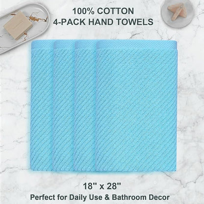 VOOVA & MOVAS Hand Towels for Bathroom Set of 4，Large 18"x 28"