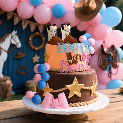 Boots or Bows Gender Reveal Cake Decorations Boy or Girl Gender Reveal Theme Cake Decorations Baby Shower Boys Or Girls Party Supplies
