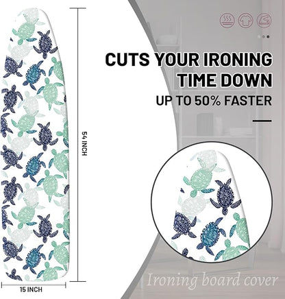 Extra Thick Ironing Board Cover and Pad, Sea Turtle 15x54 Ironing Board Cover