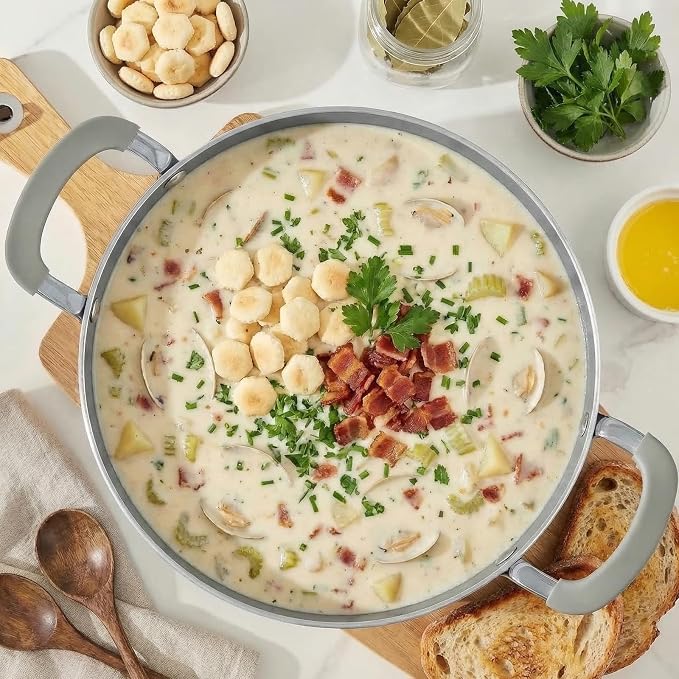 8 Quart Nonstick Stock Pot with Lid - BEZIA Ceramic Large Soup Pot for Family Cooking, Induction Ready, Stay-Cool Silicone Handles, Easy Cleanup, Perfect for Stews, Pasta & Batch Cooking