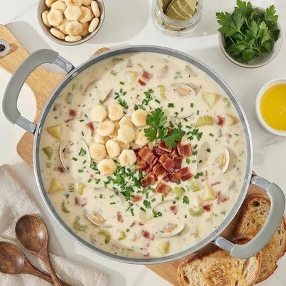 12 Quart Nonstick Stock Pot with Lid, BEZIA Ceramic Big Soup Pot for Holiday Feasts, Cooking Pot with Stay-Cool Silicone Handle, Easy Cleanup, Perfect for Large Gatherings, Gift Giving & Batch Cooking