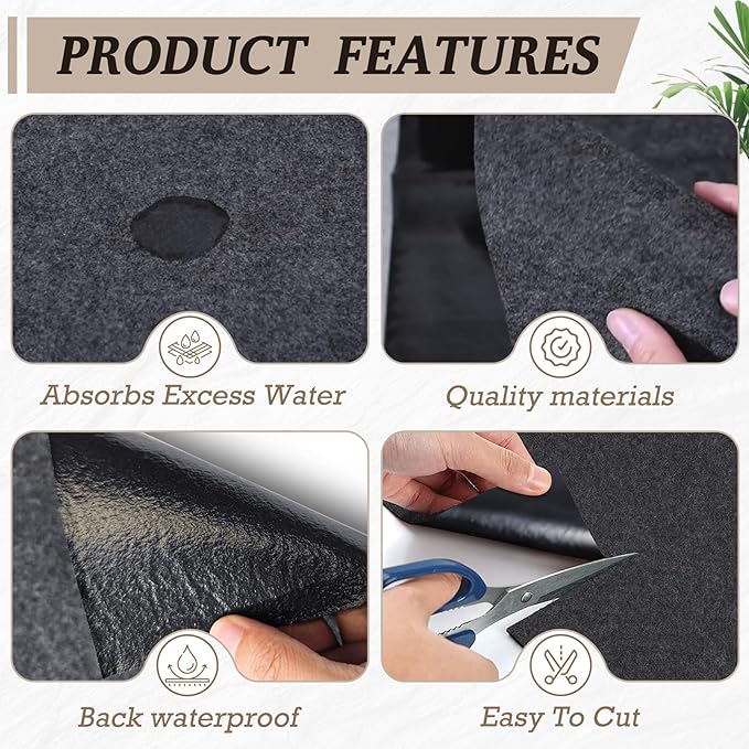 Large Bird Cage Mat, Under Pet Cage Mat, Absorbent/Waterproof Felt Pad for Bird Cages, Reptile Aquariums, Dog Kennels, with Non-Slip Backing for Hard Floors and Surfaces (30 x 36 inch)