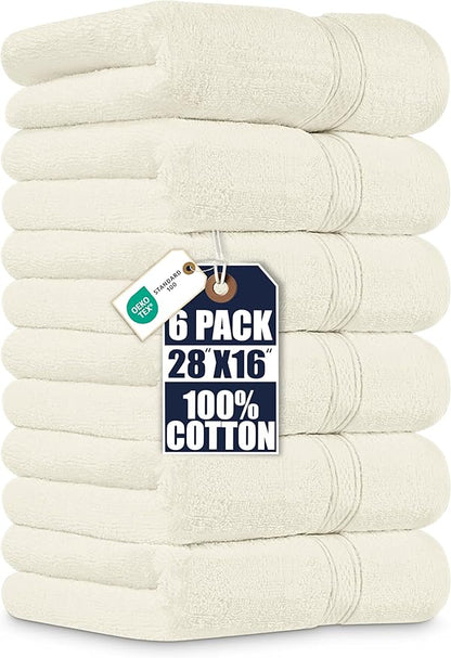 Utopia Towels 6 Pack Premium Hand Towels Set, 16 by 28 inches, 100% Ring Spun