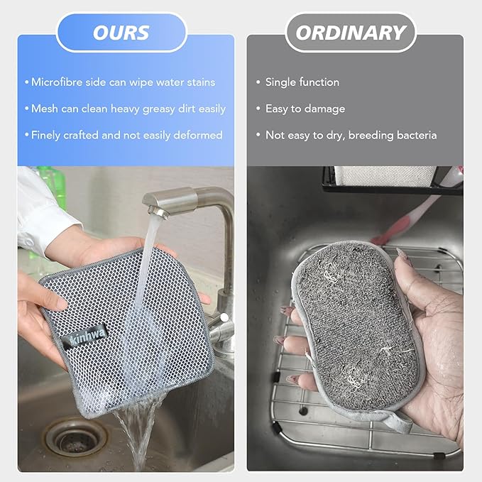 KinHwa Kitchen Washcloths for Dishes Absorbent Microfiber Dish Cloths Quick Dry
