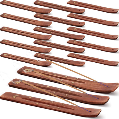 Maxcheck 30 Pcs Wooden Incense Holder for Sticks Sandalwood Incense Sticks Holder Incense Burner Ash Catcher 10 Inch Handmade Inscent Tray for Home Decor Meditation Aromatherapy Yoga, 3 Styles