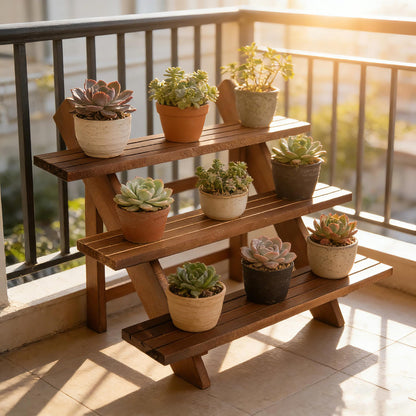 Wooden Cake Stand 3 Tiered Tray Stand for 15 Cupcakes Stepped Wood Display Stand for Weddings, Tiered Party Table Display Riser for Food, Dessert, Cookie (Wood, 3-Layer Cake Rack)
