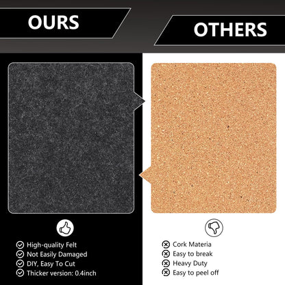 8 Packs White Hexagon Felt Pin Board, 12" Bulletin Board with 30 Push Pins, Felt Board for Home Kitchen Office Decor, Self-Adhesive Corkboard Tiles for Walls School Message Photos Memos