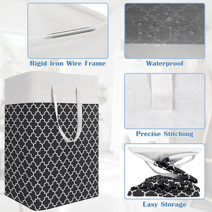BlissTotes 3-Pack Laundry Basket, Freestanding＆Waterproof Laundry Hamper