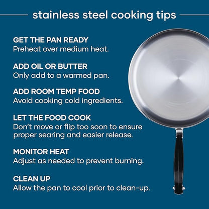 Farberware Classic Series Stainless Steel Frying Pan Set, 8.25-Inch and 10-Inch Skillets