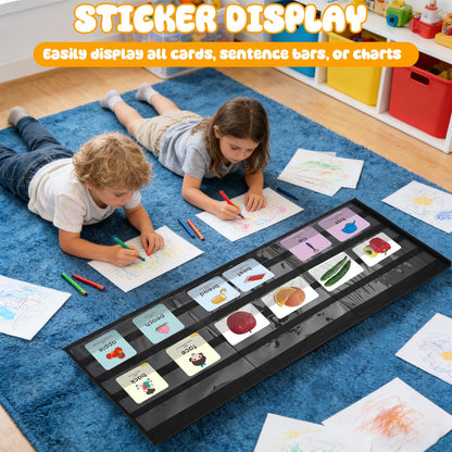 FUPMILPHRANX 2 Pcs 3 Sides 5 Layers Portable Stickers Display Stand for Vendors Big 4'' Stickers, Foldable Sticker Holder for Vendor Events & Small Business, No Assembly Required, Black, 16.5 x 40in