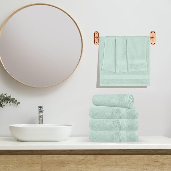 GLAMBURG Ultra Soft 6-Piece Hand Towel Set 16x28-100% Ringspun Cotton