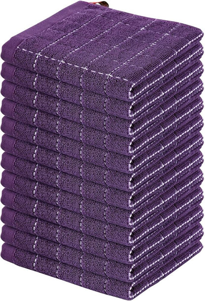 Homaxy 100% Cotton Terry Kitchen Dish Cloths, Ultra Soft and Absorbent Dish
