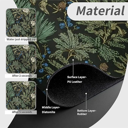 Kitchen Sink Splash Guard，Dark green forest Faucet Mat Sink Gadgets-Super
