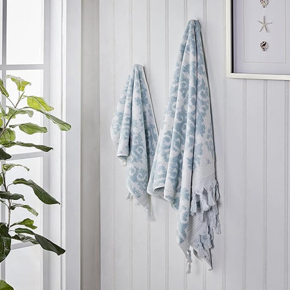 SKL Home Mirage Fringe 2 Bath, 2 Hand Towel Set