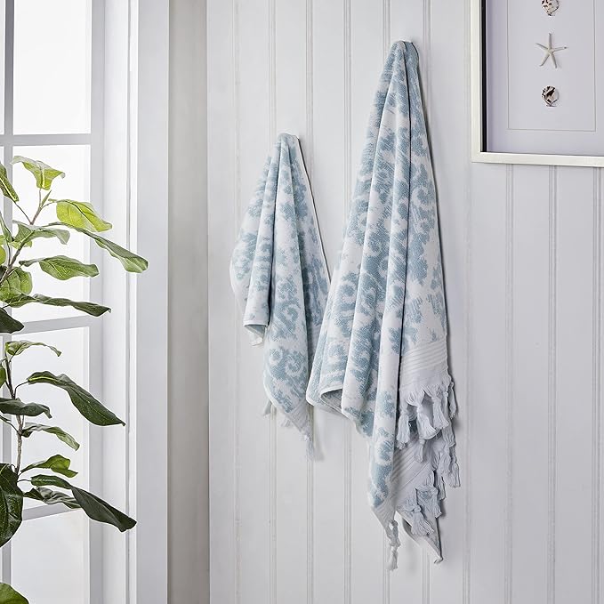 SKL Home Mirage Fringe 100% Turkish Cotton Bath Towel, 54.00" x 28.00"
