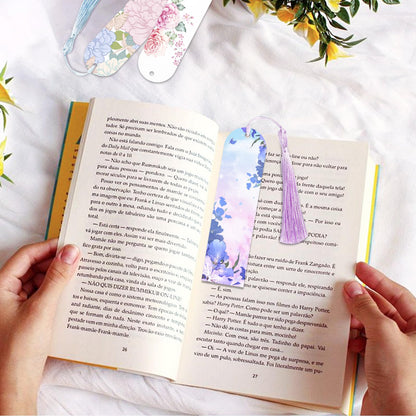 Sublimation Double Sided Bookmark Blanks - 50Pcs Metal Kit + 50 Colors Tassels, DIY Bookmarks for Book Lovers, Crafts, Reading Gifts