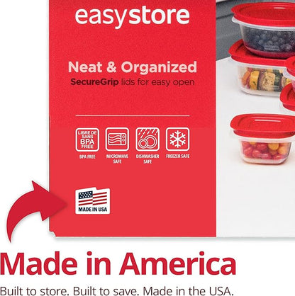 Rubbermaid EasyStore Rectangle and Square Containers, 22-Piece Set, Food