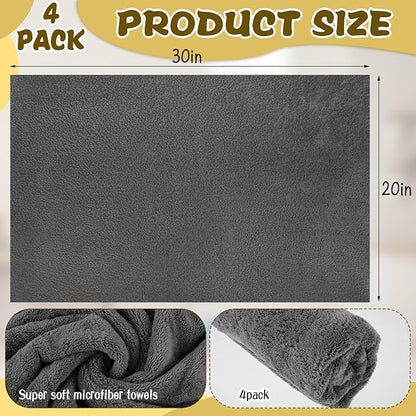 4 Pcs Extra Large Microfiber Cleaning Cloth, Lint and Streak Free
