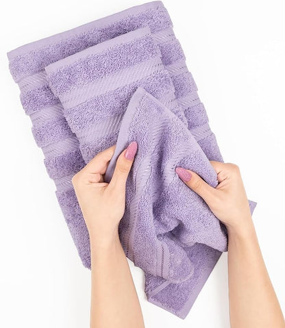 American Soft Linen Luxury 6 Piece Towel Set, 2 Bath Towels 2 Hand Towel 2