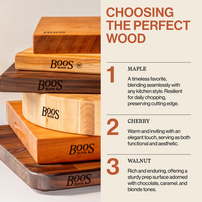 John Boos Chop-N-Slice Series Rectangular Wooden Maple Cutting Board 18”x12” – 1.25” Thick, 8-lb Reversible Butcher Block with Eased Corners, Edge-Grain & Finger Grips – Made in the USA
