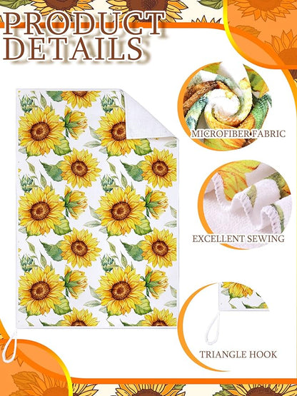 Bencailor 4 Pcs Sunflower Kitchen Towels Welcome to Our Home Hand Dish Towels