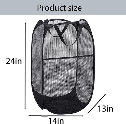 Foldable Mesh Popup Laundry Hamper, Laundry Basket Easy to Open and Fold