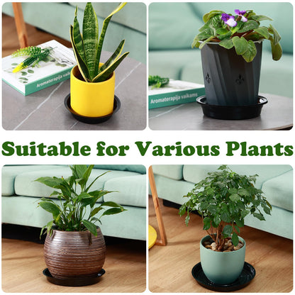 30 Packs 20" Extra-Large Plant Saucers for Indoor Outdoor Use Heavy Duty Plastic Plant Plate Dish for Planter Bulk Round Flower Pot Drip Trays to Catch Water 4 to 20 Inch, Black