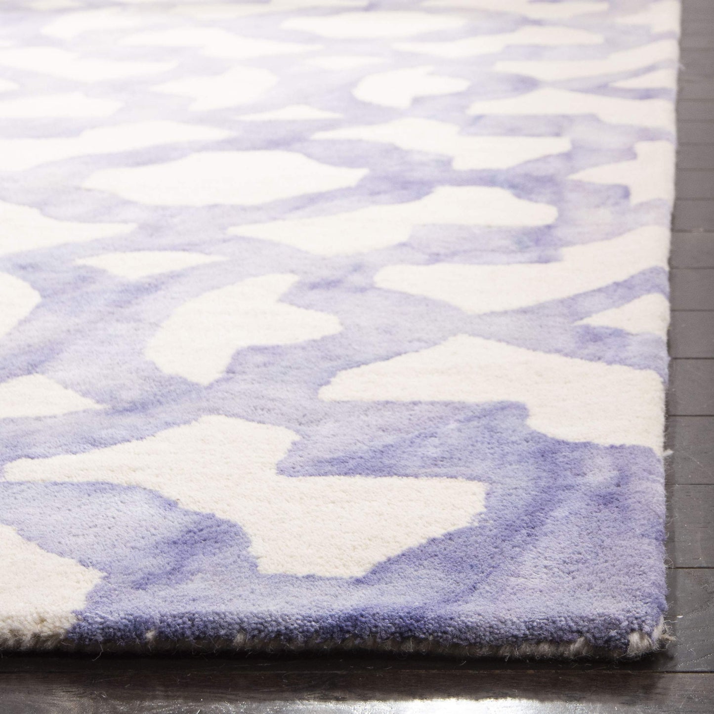 SAFAVIEH Dip Dye Collection 3' x 5' Ivory/Blue DDY717A Handmade Watercolor Premium Wool Area Rug