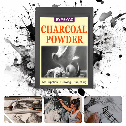 Eyaeyao Premium Charcoal Powder for Drawing and Art, Drawing Charcoal for Sketching, Shading, Blending with Beginners & Pro Artists (16 Ounces)