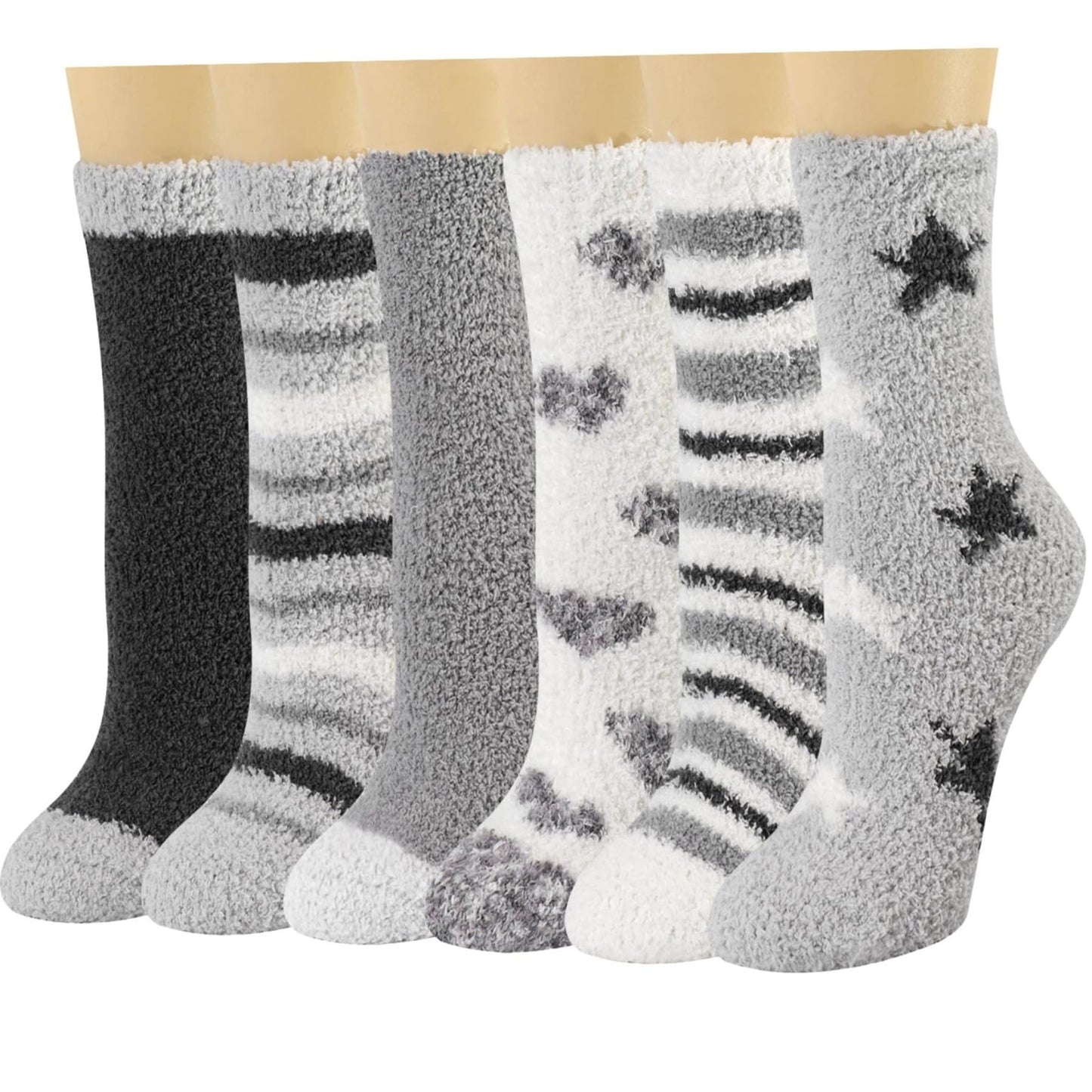 Horuru Fuzzy Socks for Women Fluffy Cozy Slipper Socks Fall Halloween Christmas Gifts Pumpkin Slippers