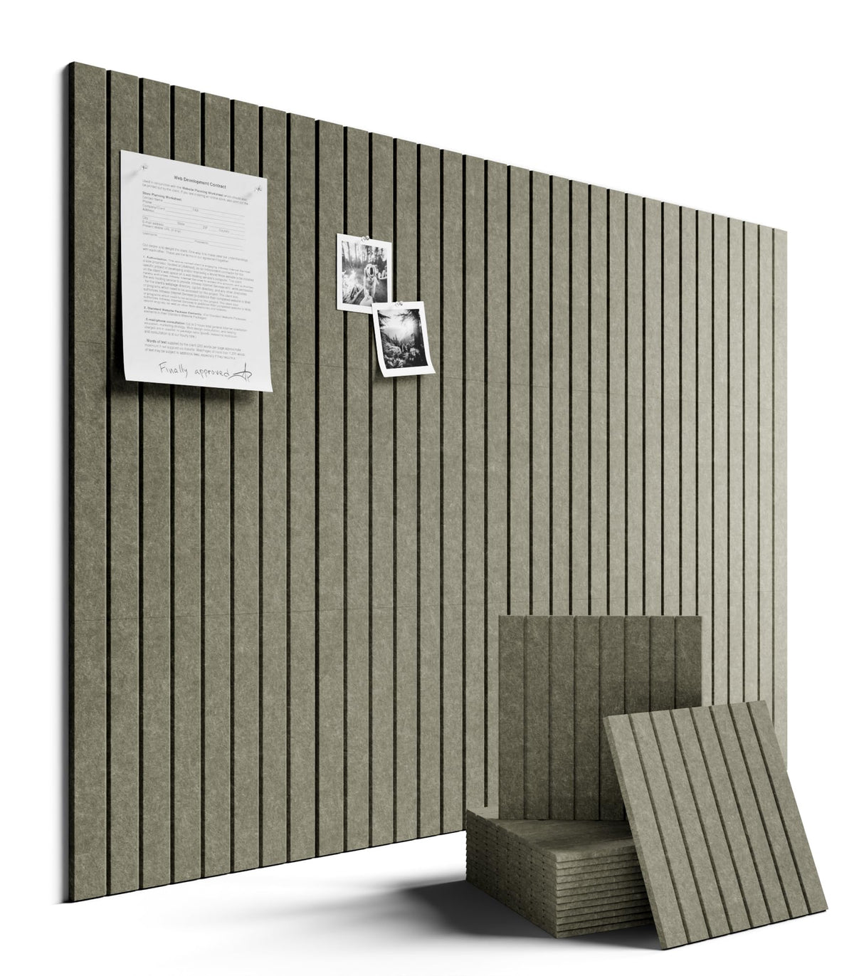 Large Felt Bulletin Board 48" x 36" Cork Board Alternative-12 Pack with 70 Safe Removable Adhesive Tabs, Cork Boards for Walls Cork Board for Home Office Classroom Pin Board-Earth Brown