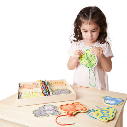 Melissa & Doug Alphabet Wooden Lacing Cards With Double-Sided Panels and Matching Laces