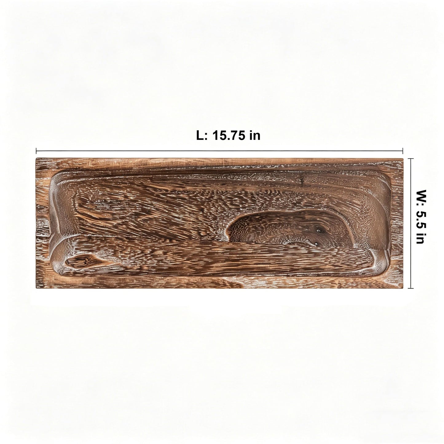 Hanobe Wooden Tray for Candle Decorative: Wood Rustic Long Centerpiece Trays Rectangle Narrow Farmhouse Decor for Dining Coffee Table Kitchen Fireplace Mantle