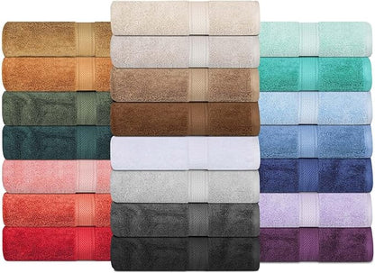 SUPERIOR Egyptian Cotton Pile Hand Towel Set of 4, Ultra Soft Luxury Towels
