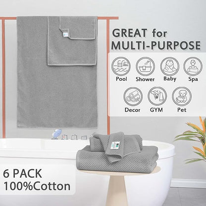 VOOVA & MOVAS Grey Bathroom Towel Sets