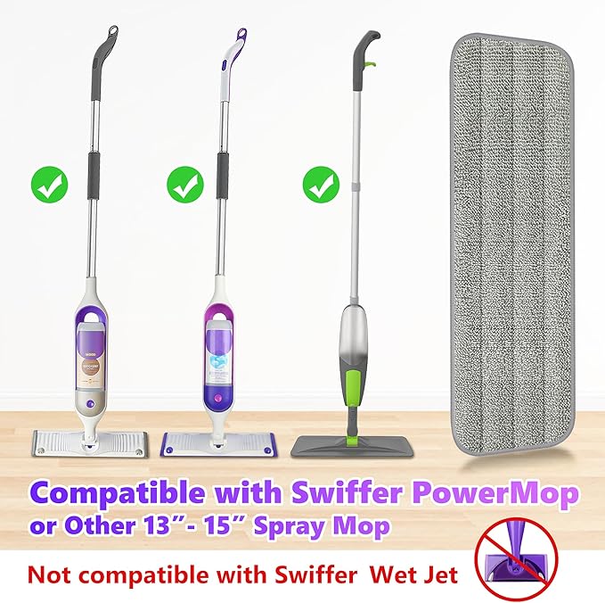 6 Pack Reusable Mop Pads Compatible