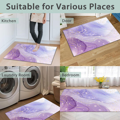 IGPPDO Door Mat, Gilded Violet Marble Front Door Mat 17''x30'', Doormats Indoor Entrance, Welcome Entry Mat,Outdoor Welcome Mat,Low-Profile Floor Rugs for Entry Patio