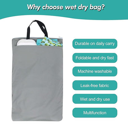 wegreeco Reusable Hanging Wet Dry Cloth Diaper Bag