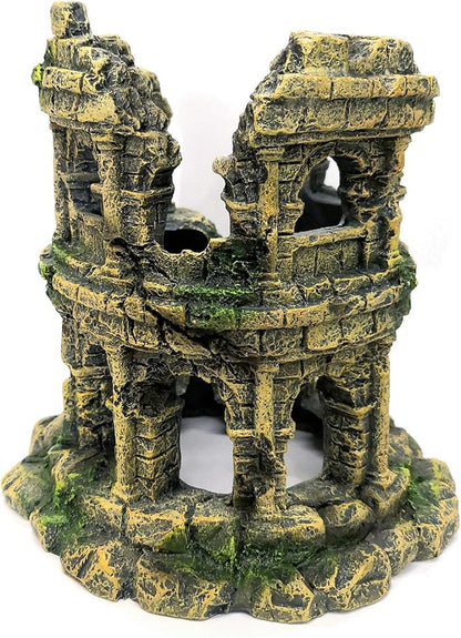 M2cbridge Antique Roman Column Ruins European Castle Aquarium Decorations Fish Tank Hideout Rocks (Roman Column Round)