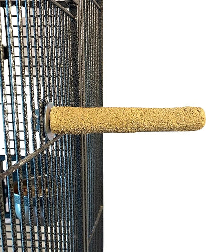 Polly's Pastels Nail Trimming & Beak Conditioning Safety Perch for Cockatiels, Cockatoos, Macaws, Parakeets, Budgies, Parrots and All Other Birds (Brown, Small-1" Dia. x 6" Long)