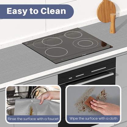 Shelf Liners for Kitchen Cabinets Refrigerator Liners Waterproof & Oil-Proof Kitchen Cupboard Liner Plastic Drawer Mats PVC Material Non Adhesive Fridge Liner for Shelves Gray 11.8 x 59 Inch